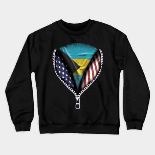 Bahamian Flag  Bahamas Flag American Flag Zip Down - Gift for Bahamian From Bahamas Crewneck Sweatshirt